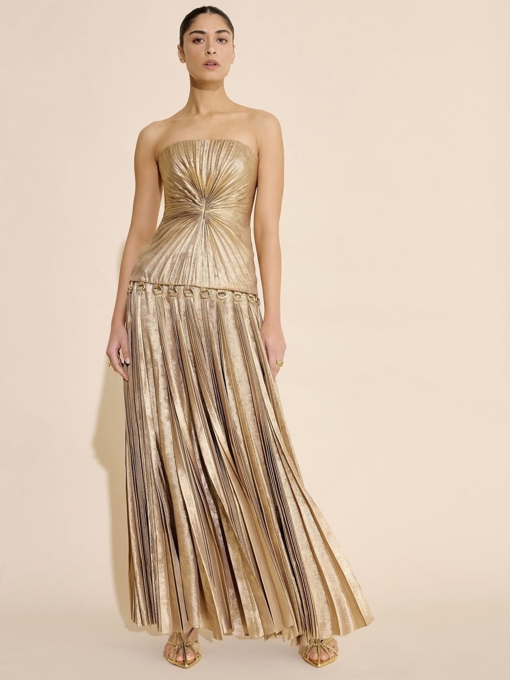 ACLER Fintry Gold Strapless Maxi Dress - Picture 4 of 12